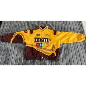 Vntg Rare Yellow Brown MM Nascar Jacket Jh Design Elliot Sadler #38 READ Descrip